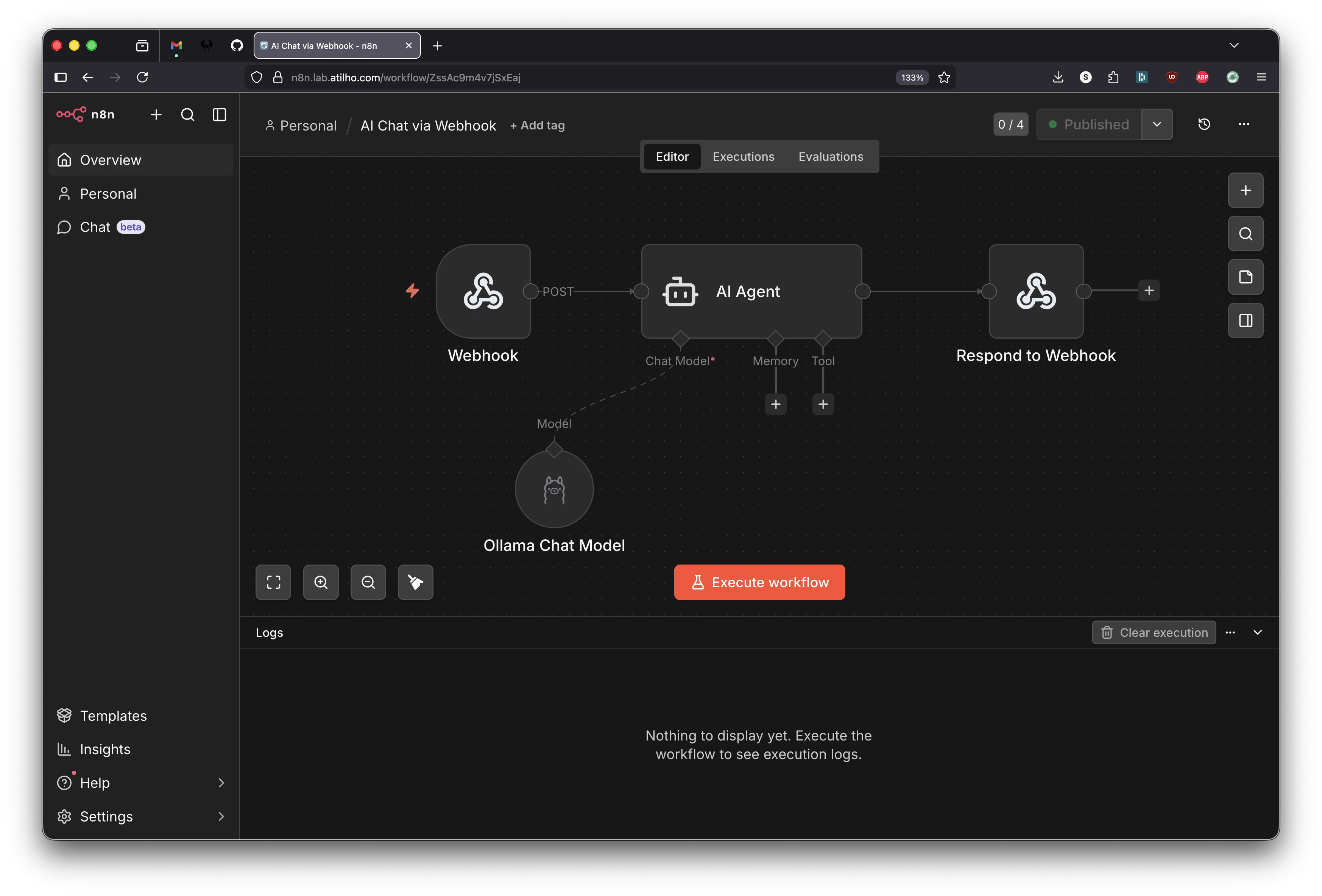 Complete workflow on canvas